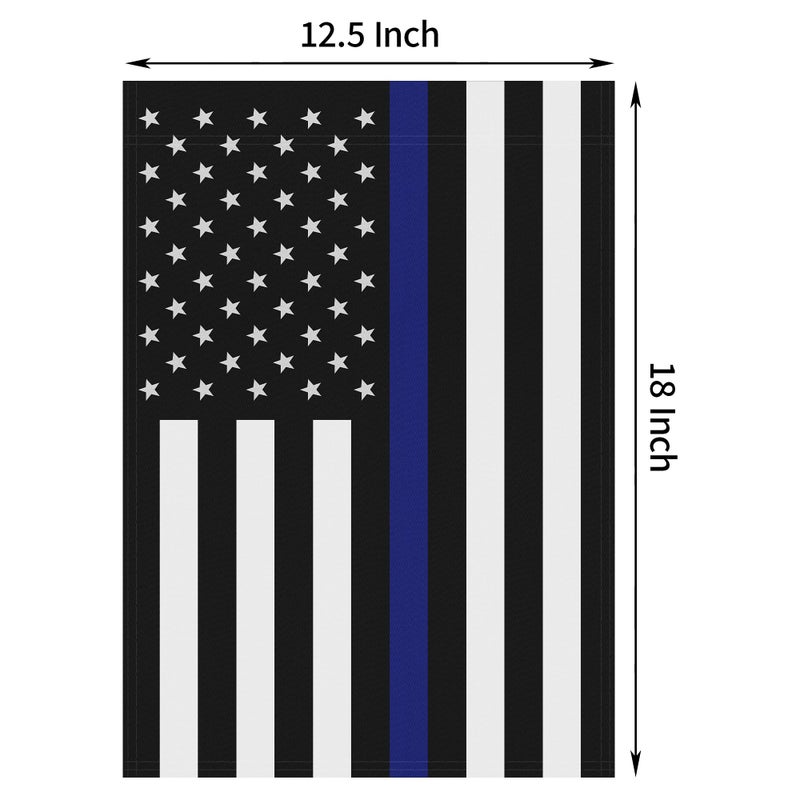 HOOSUN Double Sided Thin Blue Line American Police Garden Flag, USA United States Decorative Garden Flags - Weather Resistant and Double Sided - 12.5 x 18 Inch - Image 5